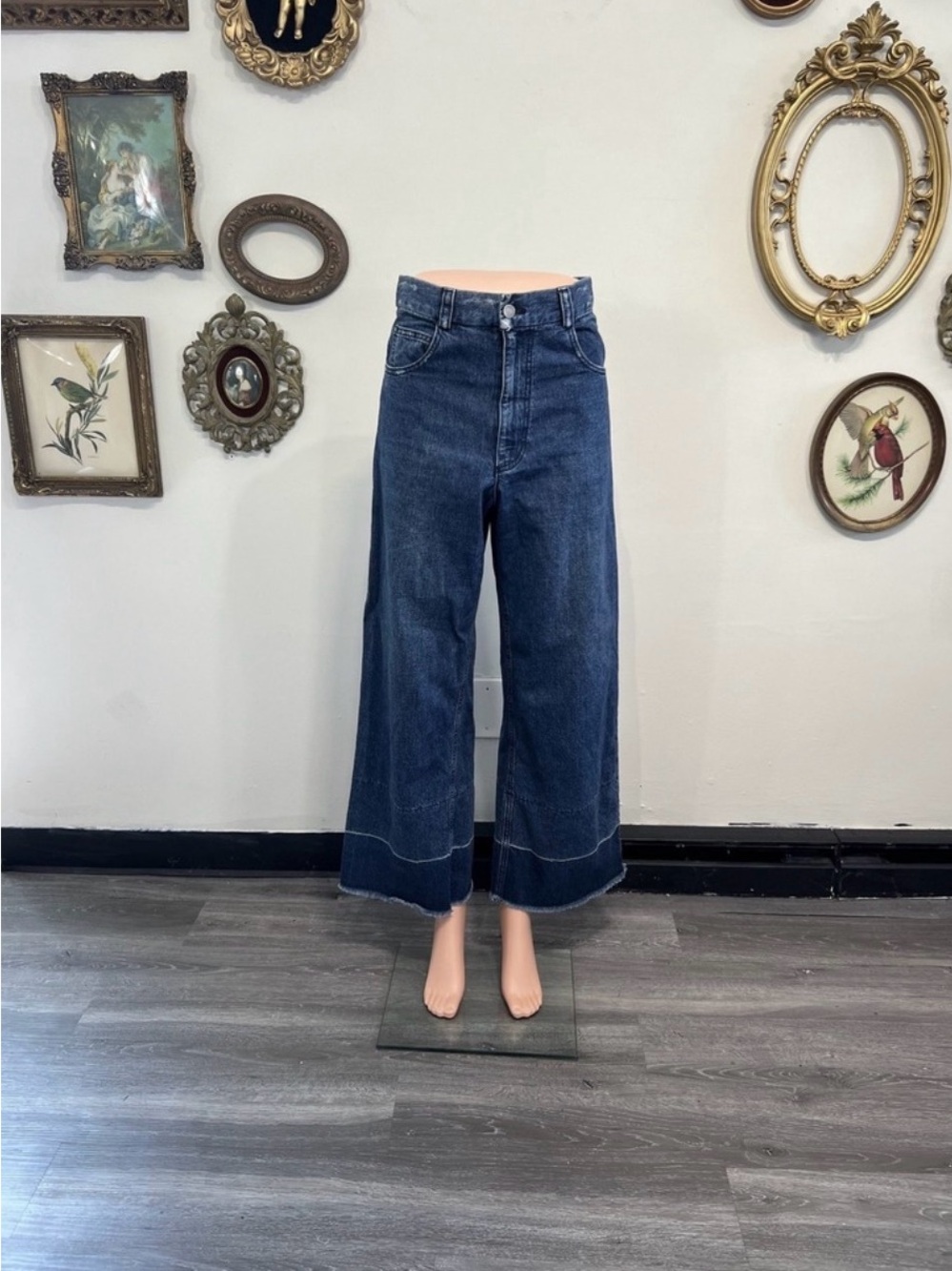 Rachel Comey Wide Leg Raw Hem Denim Jeans